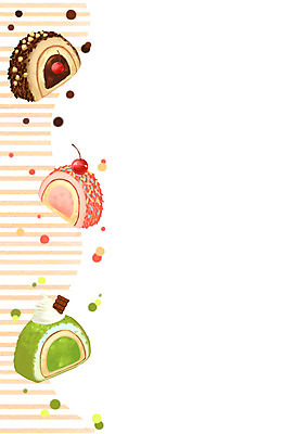 PSD 일러스트 디저트 프레임 사람없음 초콜릿 체리 녹차 롤케이크 딸기맛 초코맛 프레임일러스트 국내일러스트 음식 과일 딸기 차_음료 케이크 맛 파일형식