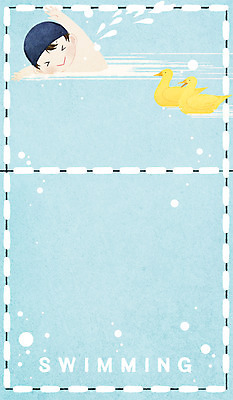 PSD 남자 어린이 일러스트 오리 프레임 한명 상반신 수영 물방울 프레임일러스트 방과후 국내일러스트 1 교육 조류 사람 수상스포츠 파일형식