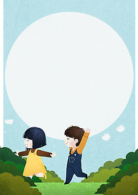 전신 PSD 여자 남자 일러스트 조류 하늘 프레임 서기 초원 두명 달리기 놀기 프레임일러스트 방과후 국내일러스트 동물 교육 모션 사람 파일형식