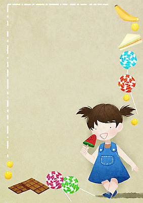 전신 PSD 여자 어린이 일러스트 아이스크림 프레임 샌드위치 사탕 한명 서기 과자 초콜릿 군것질 프레임일러스트 방과후 국내일러스트 1 교육 음식 모션 디저트 사람 파일형식
