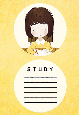 PSD 여자 어린이 일러스트 프레임 한명 앉기 상반신 책 연필 책상 과제 프레임일러스트 방과후 국내일러스트 1 교육 가구 모션 학용품 사람 필기구 파일형식