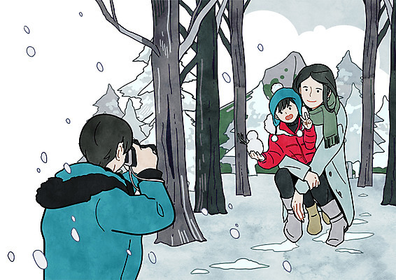 전신 PSD 나무 여자 남자 아들 어린이 여행 일러스트 가족 엄마 산 상반신 성인 세명 눈 아빠 국내일러스트 자연요소 식물 관계 날씨 사람 파일형식