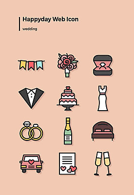 아이콘 부케 웨딩드레스 결혼 정장 턱시도 사람없음 세트 신혼여행 침대 반지 샴페인 맹세 웨딩케이크 웹아이콘 웨딩카 가랜드 2D아이콘 AI파일 드레스 옷 꽃다발 가구 장신구 자동차 주류 이벤트 케이크 결심 파티용품 파일형식 벡터