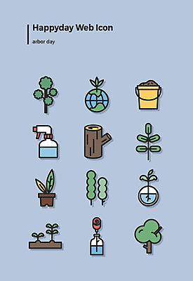 나무 식물 아이콘 꽃 지구 잎 사람없음 물 세트 장미 새싹 환경 흙 식목일 웹아이콘 분무기 나무토막 2D아이콘 AI파일 자연요소 기념일 파일형식 벡터
