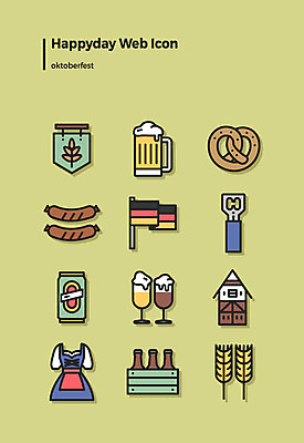 아이콘 맥주 독일 사람없음 세트 소시지 전통의상 밀 웹아이콘 병따개 독일국기 옥토버페스트 전통집 브레첼 2D아이콘 AI파일 전통 유럽 디저트 곡류 주택 주류 가공식품 국기 파일형식 벡터