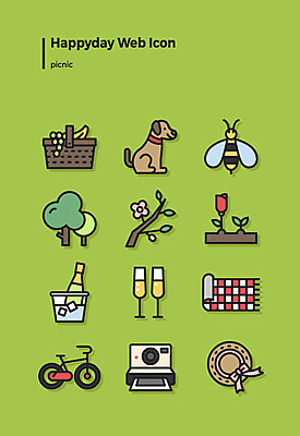 나무 아이콘 모자 꽃 사람없음 세트 장미 소풍 바구니 자전거 벚꽃 강아지 꿀벌 샴페인 돗자리 폴라로이드 웹아이콘 2D아이콘 AI파일 식물 잡화 주류 반려동물 야외활동 카메라 바이크 개 벌_곤충 파일형식 벡터