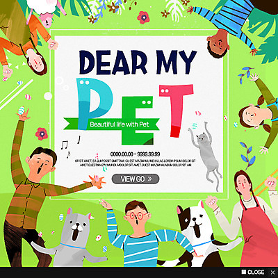 PSD 템플릿 여자 남자 꽃 흑인 웹템플릿 나뭇잎 팝업 이벤트팝업 웹팝업 세마리 서기 이벤트 여러명 상반신 성인 반려동물 고양이 강아지 반려 이미지템플릿 서양인 식물 동물 다수 잎 포유류 모션 3 사람 개 파일형식