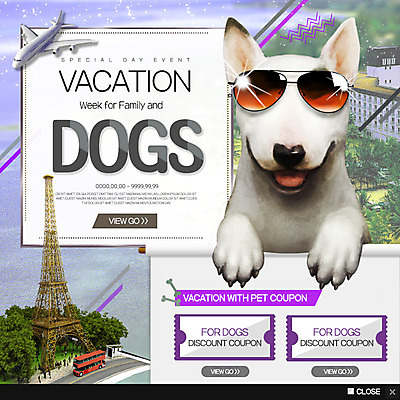 PSD 템플릿 한마리 웹템플릿 휴가 비행기 팝업 이벤트팝업 웹팝업 이벤트 사람없음 관광지 반려동물 선글라스 강아지 에펠탑 쿠폰 반려 이미지템플릿 동물 1 안경 여행 항공교통 대중교통 개 파리 랜드마크 파일형식