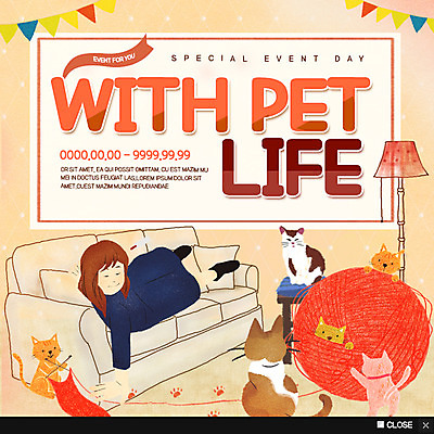 전신 PSD 템플릿 여자 웹템플릿 여러마리 팝업 이벤트팝업 웹팝업 한명 이벤트 성인 반려동물 소파 고양이 털실 반려 이미지템플릿 동물 1 다수 의자 포유류 사람 실 파일형식