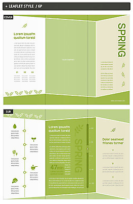 템플릿 표지디자인 표지 ZIP 내지 리플렛 잎 3단접지 팜플렛 사람없음 초록색 봄 인디자인 INDD 이미지템플릿 식물 계절 컬러 파일형식