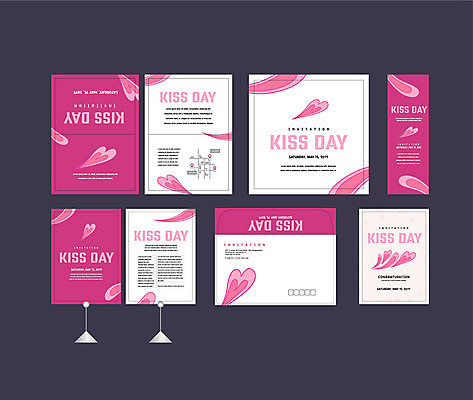 템플릿 배너템플릿 분홍색 데이이벤트 사랑 이벤트 사람없음 세트 현수막 하트 전단 엽서 초대장 약도 키스데이 소봉투 행사세트 행사템플릿 AI파일 모양 배너 기념일 감정 컬러 지도 편지봉투 카드_감사 편지 홍보물 파일형식 벡터