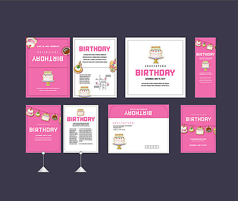 템플릿 배너템플릿 이벤트 사람없음 세트 케이크 현수막 생일 생일케이크 전단 엽서 초대장 축하카드 약도 생일카드 소봉투 행사세트 행사템플릿 AI파일 배너 기념일 지도 디저트 편지봉투 카드_감사 편지 홍보물 파일형식 벡터