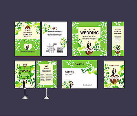 템플릿 배너템플릿 여자 남자 결혼 잎 나뭇잎 이벤트 두명 연두색 세트 현수막 하트 전단 청첩장 엽서 초대장 약도 소봉투 행사세트 행사템플릿 그리너리 AI파일 모양 식물 배너 지도 편지봉투 카드_감사 사람 초록색 편지 홍보물 파일형식 벡터 트랜드컬러