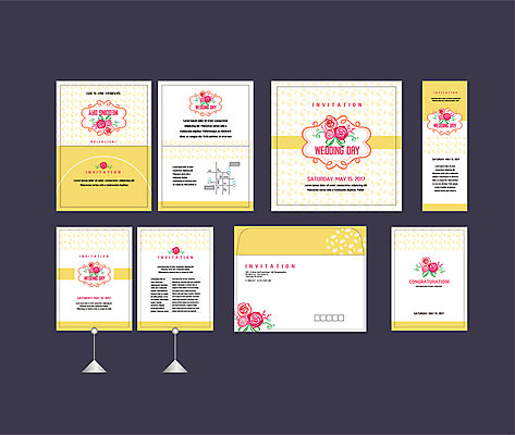 템플릿 배너템플릿 결혼 이벤트 사람없음 세트 장미 현수막 전단 청첩장 엽서 초대장 약도 소봉투 행사세트 행사템플릿 AI파일 배너 꽃 지도 편지봉투 카드_감사 편지 홍보물 파일형식 벡터