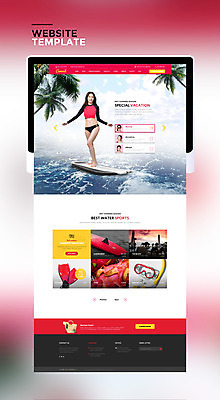 PSD 템플릿 여자 바다 웹템플릿 사이트템플릿 한명 20대 성인 여름휴가 바캉스 태블릿 홈페이지 홈페이지시안 한국인 서핑보드 서핑 오리발 성인여자한명만 이미지템플릿 1 휴가 사람 동양인 청년 전자제품 스마트기기 수상스포츠 보드_스포츠 여자한명만 성인여자만 파일형식 여름_계절