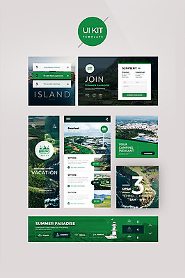PSD 템플릿 섬 여행 웹템플릿 디자인시안 한국 사람없음 초록색 관광지 여름휴가 바캉스 제주도 홈페이지 UI UI키트 이미지템플릿 아시아 컬러 휴가 파일형식 여름_계절