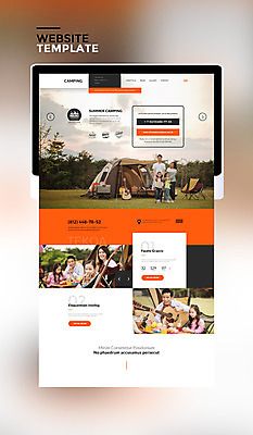 PSD 템플릿 여자 남자 딸 어린이 웹템플릿 가족 사이트템플릿 엄마 텐트 여러명 성인 30대 태블릿 홈페이지 주황색 홈페이지시안 캠핑 아빠 이미지템플릿 컬러 다수 관계 레저 캠핑도구 사람 장년 전자제품 스마트기기 파일형식