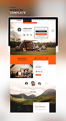 PSD 템플릿 여자 남자 딸 어린이 웹템플릿 가족 사이트템플릿 엄마 여러명 성인 30대 태블릿 홈페이지 주황색 홈페이지시안 캠핑 아빠 이미지템플릿 컬러 다수 관계 레저 사람 장년 전자제품 스마트기기 파일형식