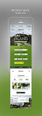 PSD 템플릿 바다 섬 웹템플릿 디자인시안 모바일 사람없음 초록색 여름휴가 바캉스 스마트폰 홈페이지 휴양지 모바일템플릿 모바일웹 코코넛 이미지템플릿 컬러 과일 휴가 핸드폰 스마트기기 장소 파일형식 여름_계절