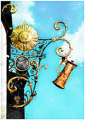 PSD 백그라운드 일러스트 하늘 주전자 수채화 풍경 사람없음 장식 감성 국내일러스트 컨셉 주방용품 파일형식