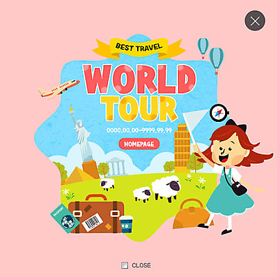 PSD 템플릿 여자 웹템플릿 가방 비행기 팝업 웹팝업 세마리 한명 여행가방 열기구 깃발 양 세계여행 나침반 여권 피사의사탑 자유의여신상 레이어팝업 이미지템플릿 1 잡화 여행 포유류 항공교통 대중교통 3 사람 세계 미국 이탈리아 세계문화유산 파일형식