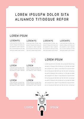 템플릿 내지 분홍색 사람없음 스쿠터 프레젠테이션 문서템플릿 서식 레이아웃 문서 제안서 이미지템플릿 AI파일 컬러 오토바이 파일형식 벡터