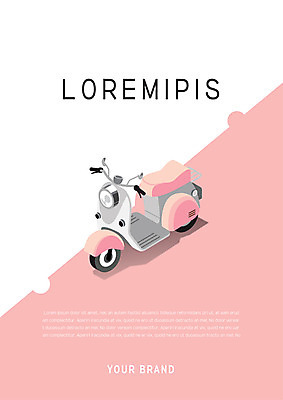 템플릿 표지 분홍색 사람없음 스쿠터 프레젠테이션 문서템플릿 서식 레이아웃 문서 제안서 이미지템플릿 AI파일 컬러 오토바이 파일형식 벡터