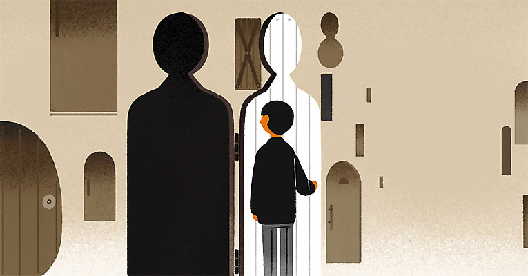 PSD 응시 남자 감정 일러스트 한명 서기 상반신 성인 문 오픈 국내일러스트 1 시선 모션 사람 파일형식