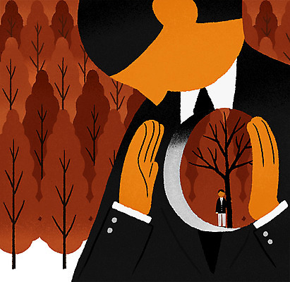 전신 PSD 나무 남자 감정 일러스트 서기 상반신 성인 두명 슬픔 구멍 얼굴없음 국내일러스트 식물 모션 사람 파일형식