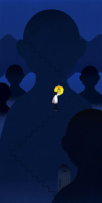 전신 PSD 남자 감정 실루엣 일러스트 그림자 서기 들기 여러명 성인 빛 문 계단 등불 국내일러스트 다수 모션 조명 촬영기법 사람 파일형식