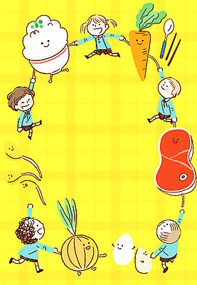 전신 PSD 여자 남자 어린이 음식 일러스트 밥 양파 수저 육류 서기 여러명 손잡기 당근 쌀 콩나물 급식 어린이만 국내일러스트 식기 다수 채소 식재료 모션 곡류 뿌리채소 사람 나물 파일형식