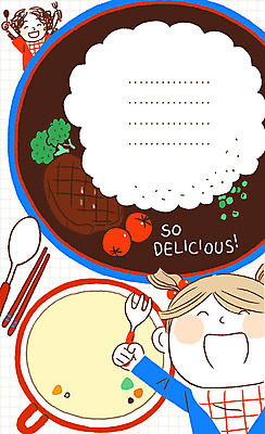 PSD 여자 어린이 음식 토마토 일러스트 밥 반찬 프레임 수저 스테이크 상반신 두명 식사 수프 브로콜리 급식 프레임일러스트 어린이만 국내일러스트 식기 채소 서양음식 사람 파일형식