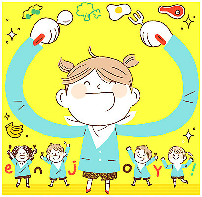 PSD 여자 남자 어린이 음식 일러스트 바나나 건강 육류 여러명 브로콜리 계란프라이 완두콩 급식 어린이만 국내일러스트 다수 채소 과일 식재료 콩 사람 계란요리 파일형식