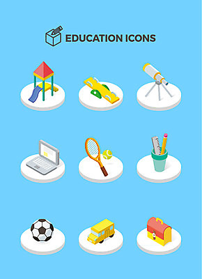 아이콘 교육 축구공 책가방 자 사람없음 노트북 연필 망원경 테니스 미끄럼틀 놀이터 스쿨버스 입체 연필꽂이 시소 아이소메트릭 2D아이콘 AI파일 가방 공 축구용품 놀이 문구용품 학용품 버스 전자제품 필기구 구기 놀이기구 파일형식 벡터