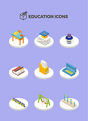 아이콘 교육 학사모 학교 잉크 사람없음 책 필기구 놀이터 책상 입체 그네 문서 철봉 필통 아이소메트릭 2D아이콘 AI파일 모자_잡화 가구 졸업 놀이 문구용품 학용품 파일형식 벡터