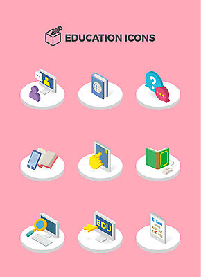 아이콘 교육 돋보기 사람없음 책 컴퓨터 시험 물음표 마우스 입체 커서 클릭 아이소메트릭 온라인강의 2D아이콘 AI파일 기호 전자제품 컴퓨터용품 강의 파일형식 벡터 언택트