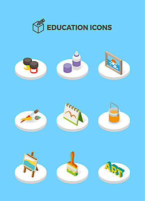 아이콘 교육 액자 미술 사람없음 페인트 물감 붓 스케치 입체 이젤 그림 스프레이 아이소메트릭 2D아이콘 AI파일 문화예술 미술도구 파일형식 벡터