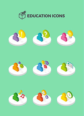 아이콘 교육 음악 시계 말풍선 전구 아이디어 사람없음 책 물음표 시간 수학 퍼즐 느낌표 입체 아이소메트릭 2D아이콘 AI파일 기호 컨셉 교과목 문화예술 파일형식 벡터