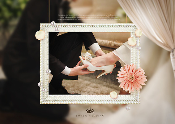 PSD 편집 편집이미지 여자 남자 꽃 신부 신랑 결혼 가족 사각프레임 액자틀 성인 두명 커튼 하이힐 진주 이미지편집 식물 구두 액자 관계 프레임 틀 사람 이벤트 사각형 여성화 보석 파일형식