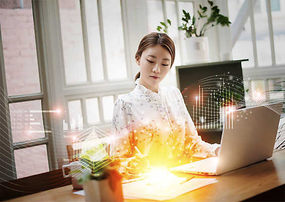 PSD 편집 편집이미지 여자 비즈니스 한명 상반신 20대 성인 노트북 펜 디지털 한국인 업무 비즈니스우먼 스마트 성인여자한명만 이미지편집 1 컨셉 사람 동양인 청년 전자제품 필기구 작업 직장인 여자한명만 성인여자만 파일형식