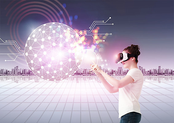 PSD 편집 편집이미지 여자 비즈니스 스마트라이프 한명 빌딩 상반신 20대 성인 옆모습 스마트 3D안경 폴리곤 가상현실 성인여자한명만 VR기기 이미지편집 1 라이프스타일 안경 뷰포인트 컨셉 사람 청년 건물 기계 여자한명만 성인여자만 파일형식