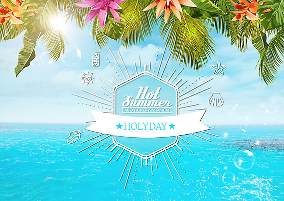 PSD 구름 편집 편집이미지 꽃 바다 여행 하늘 나뭇잎 해변 사람없음 여름 여름휴가 바캉스 야자수 보테니컬아트 이미지편집 자연요소 나무 식물 계절 잎 휴가 파일형식 여름_계절