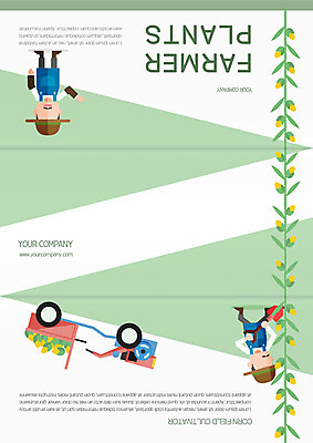 템플릿 편집 표지디자인 북디자인 출판디자인 표지 남자 리플렛 북커버 3단접지 옥수수 팜플렛 성인 두명 농사 농부 삽 트랙터 삽질 이미지템플릿 AI파일 직업 농업 곡류 사람 농기계 특수차량 파일형식 벡터