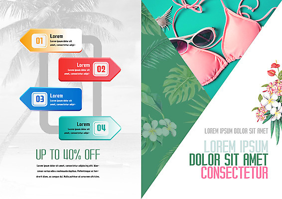 PSD 템플릿 편집 표지디자인 북디자인 출판디자인 꽃 내지 리플렛 북커버 나뭇잎 이벤트 팜플렛 사람없음 여름 여름휴가 바캉스 쇼핑 비키니 선글라스 야자수 뷰티 세일 이미지템플릿 나무 식물 계절 수영복 안경 잎 휴가 파일형식 여름_계절