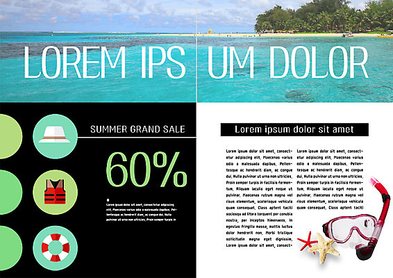 PSD 템플릿 편집 모자 표지디자인 북디자인 출판디자인 내지 리플렛 북커버 불가사리 이벤트 팜플렛 해변 사람없음 여름 여름휴가 바캉스 쇼핑 세일 조끼 튜브 스노클링용품 이미지템플릿 잡화 계절 스포츠용품 바다 휴가 극피동물 외투 스노클링 파일형식 여름_계절