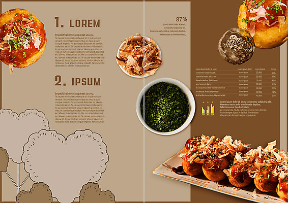 PSD 템플릿 편집 접시 표지디자인 북디자인 출판디자인 내지 리플렛 북커버 팜플렛 사람없음 타코야키 가츠오부시 길거리음식 이미지템플릿 식기 음식 식재료 일본음식 파일형식