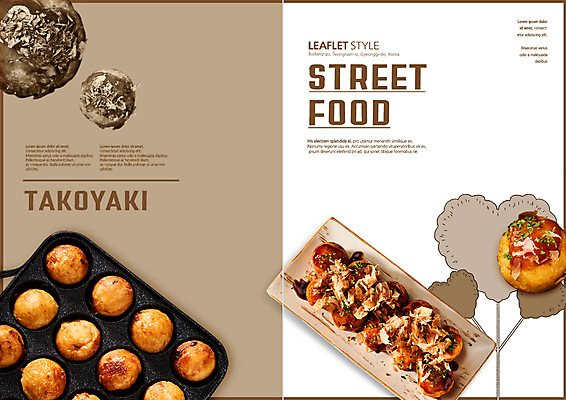PSD 템플릿 편집 접시 표지디자인 북디자인 출판디자인 표지 리플렛 북커버 팜플렛 사람없음 그릴 타코야키 가츠오부시 길거리음식 이미지템플릿 식기 음식 식재료 주방용품 일본음식 파일형식