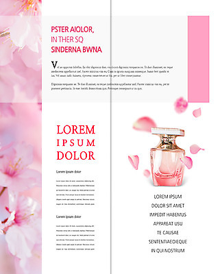 PSD 템플릿 편집 표지디자인 북디자인 출판디자인 꽃잎 내지 리플렛 2단접지 북커버 팜플렛 사람없음 뷰티 향수 이미지템플릿 꽃 화장품 파일형식