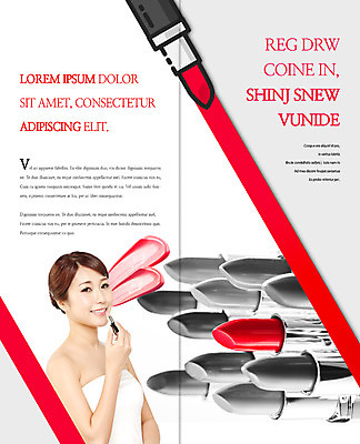 PSD 템플릿 편집 표지디자인 북디자인 출판디자인 여자 내지 리플렛 2단접지 북커버 한명 웃음 팜플렛 상반신 20대 성인 화장 뷰티 립스틱 튜브탑 일본인 바르기 성인여자한명만 이미지템플릿 외국인 1 상의 모션 표정 사람 동양인 청년 화장품 여자한명만 성인여자만 파일형식