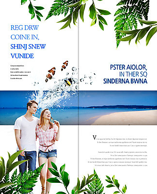 PSD 서양인 템플릿 편집 표지디자인 북디자인 커플 출판디자인 여자 남자 내지 리플렛 여행 2단접지 북커버 나뭇잎 서기 팜플렛 20대 성인 해변 두명 여름 여름휴가 바캉스 열대어 성인만 이미지템플릿 외국인 계절 바다 잎 관계 모션 휴가 어류 사람 청년 파일형식 여름_계절